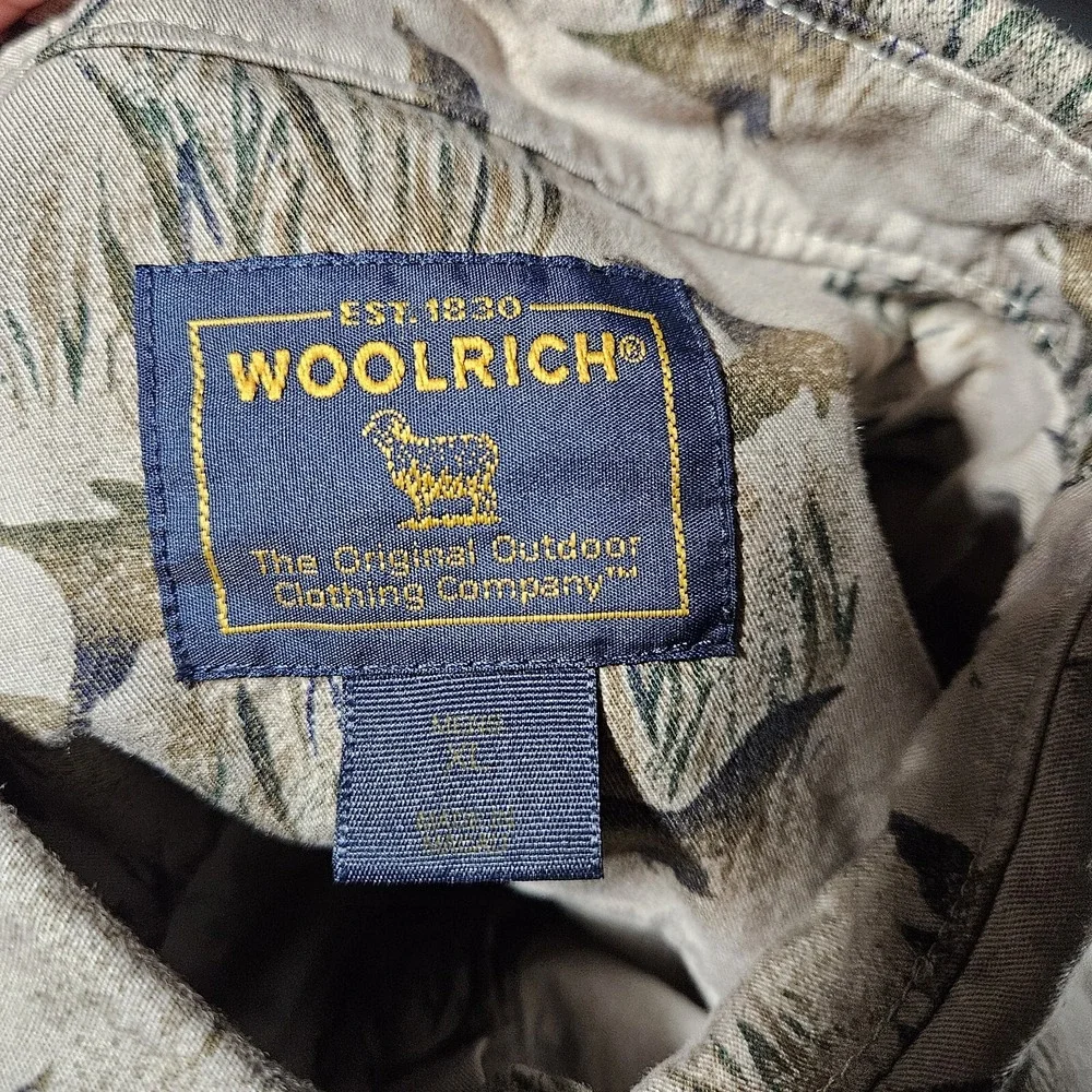 Woolrich Flying Ducks Shirt Mens XL Brown Hunting Long Sleeve Outdoors Hiking - Picture 3 of 7